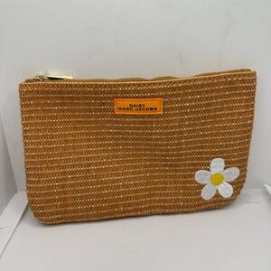 Marc Jacobs Woven Tan Cosmetic Bag with Daisy Accent